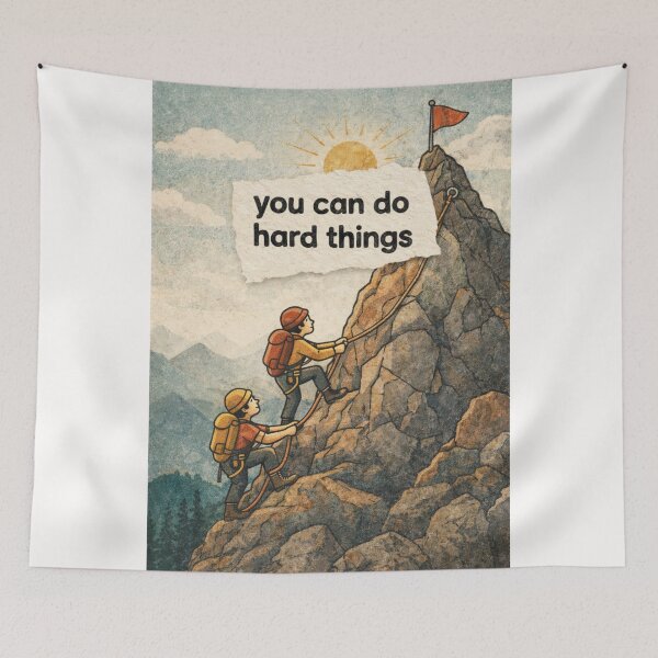 Item preview, You Can Do Hard Things Mountain Climbing Motivation Adventure designed and sold by Places On Earth.