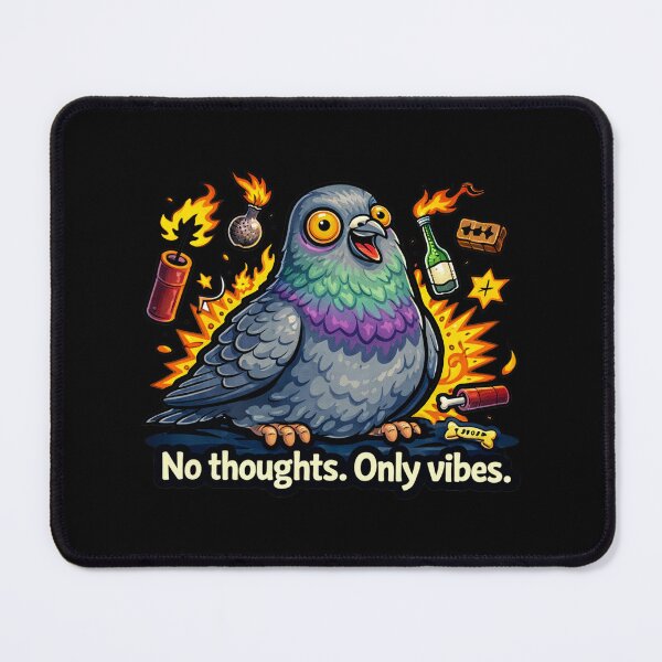 Item preview, No Thoughts Only Vibes Pigeon Meme designed and sold by MonkiFlipp.