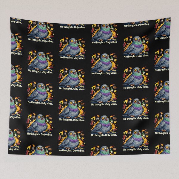 Item preview, No Thoughts Only Vibes Pigeon Meme designed and sold by MonkiFlipp.