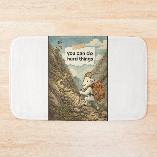 Item preview, You Can Do Hard Things Funny Goat Hiking Motivation Nature designed and sold by Places On Earth.