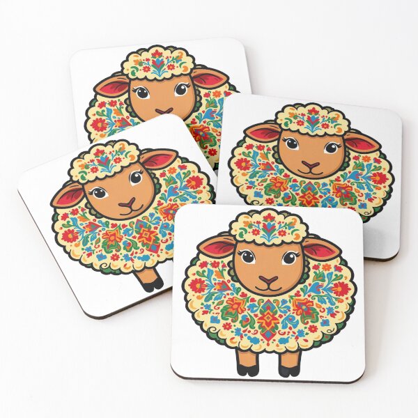 Item preview, Polish Folk Sheep Colorful Floral Art designed and sold by myforestfog.