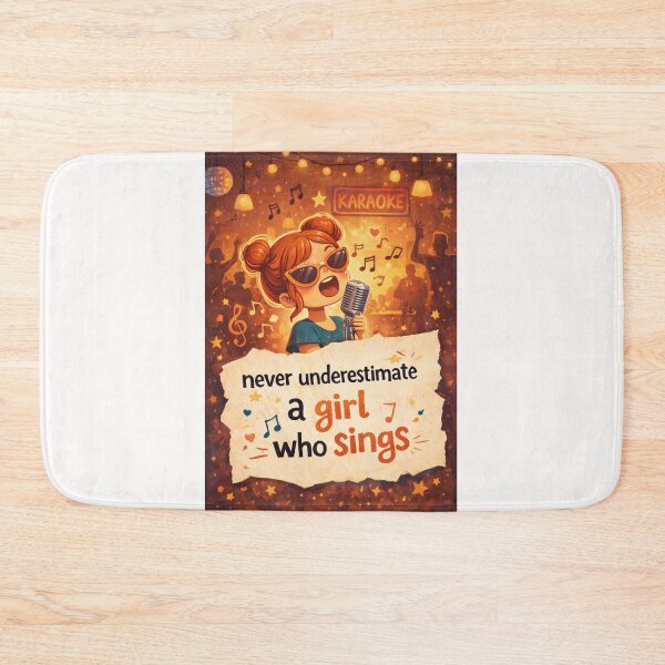 Item preview, Never Underestimate a Girl Who Sings Karaoke Fun Music Night designed and sold by Places On Earth.