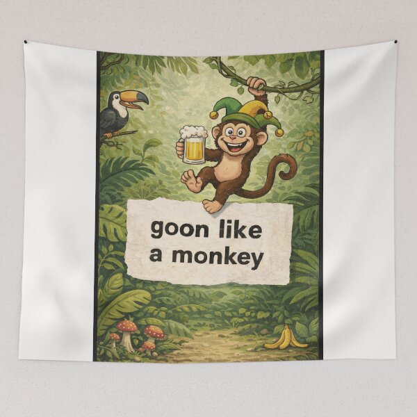 Item preview, Goon Like a Monkey Funny Jungle Party Beer Monkey Humor designed and sold by Places On Earth.