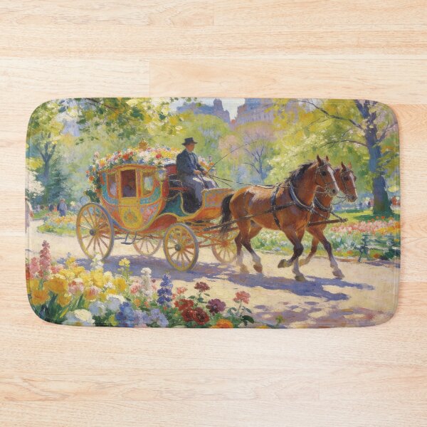 Item preview, Serene Carriage in the Park, Soft Impressionism Wall Decor designed and sold by BlareBlare.