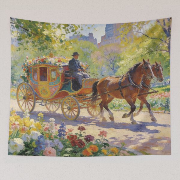 Item preview, Serene Carriage in the Park, Soft Impressionism Wall Decor designed and sold by BlareBlare.