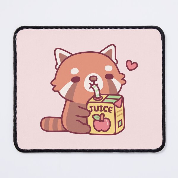 Item preview, Cute Red Panda Loves Apple Juice designed and sold by rustydoodle.