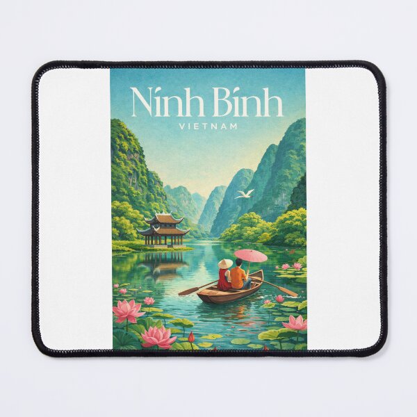 Item preview, Ninh Binh Vietnam Trang An Lotus River Boat Scenic Landscape designed and sold by Places On Earth.
