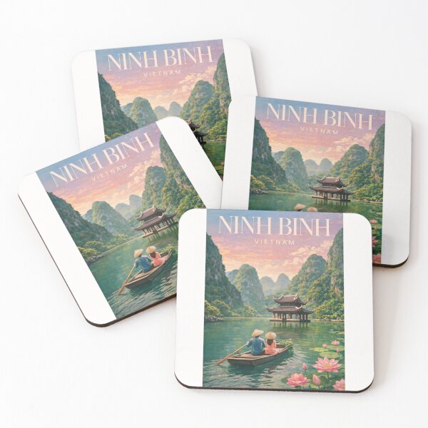 Item preview, Ninh Binh Vietnam Sunset River Pagoda Lotus Scenic Landscape designed and sold by Places On Earth.