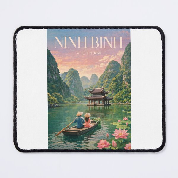Item preview, Ninh Binh Vietnam Sunset River Pagoda Lotus Scenic Landscape designed and sold by Places On Earth.