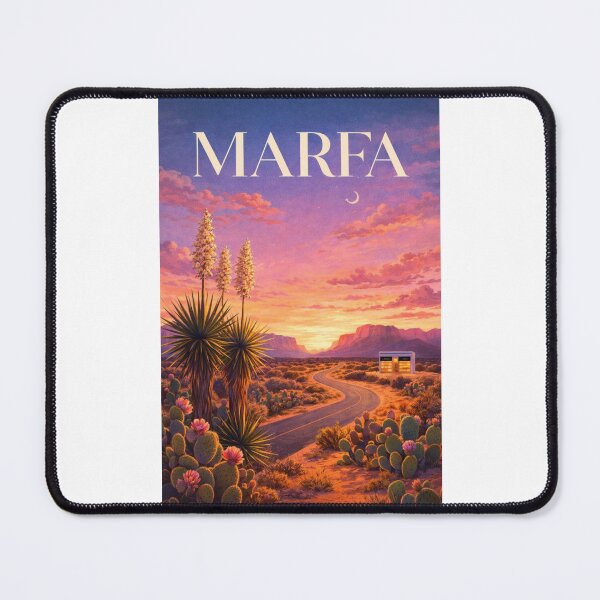 Item preview, Marfa Texas Desert Road Sunset Yucca Landscape West Texas designed and sold by Places On Earth.