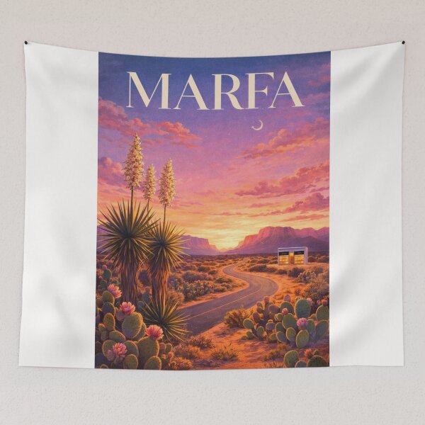 Item preview, Marfa Texas Desert Road Sunset Yucca Landscape West Texas designed and sold by Places On Earth.