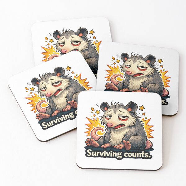 Artikelvorschau, Überlebender Graf Opossum Meme-Aufkleber entworfen und verkauft von MonkiFlipp.