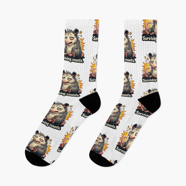 Item preview, Surviving Counts Opossum Meme Sticker designed and sold by MonkiFlipp.