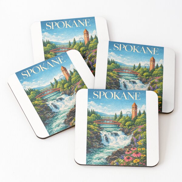 Item preview, Spokane Washington Riverfront Park Falls Clock Tower Bridge designed and sold by Places On Earth.