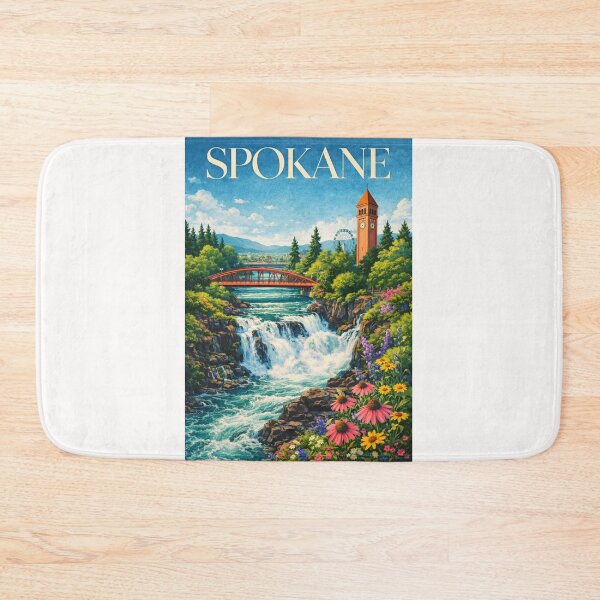 Item preview, Spokane Washington Riverfront Park Falls Clock Tower Bridge designed and sold by Places On Earth.