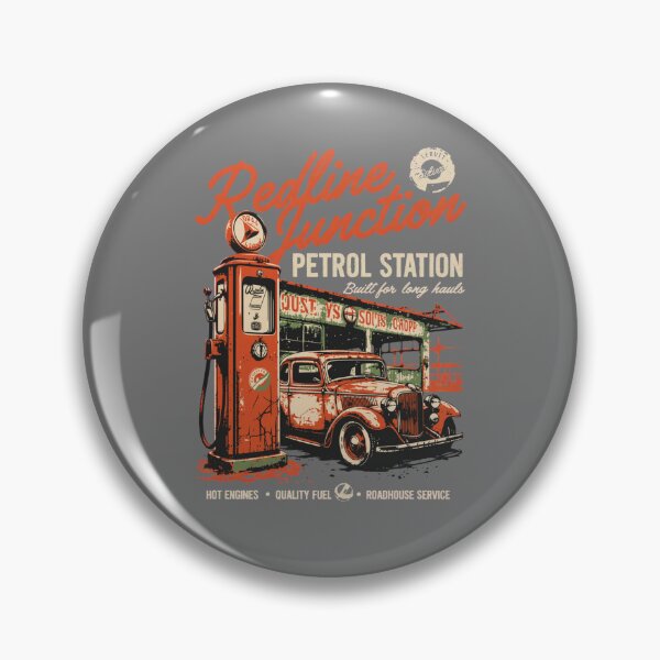 Item preview, vintage gas station - retro car - hot rod design - antique gas pump - old west style - distressed graphic - vintage hot rod - retro garage - roadside service station designed and sold by JansenGS.