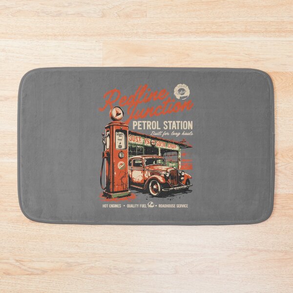Item preview, vintage gas station - retro car - hot rod design - antique gas pump - old west style - distressed graphic - vintage hot rod - retro garage - roadside service station designed and sold by JansenGS.