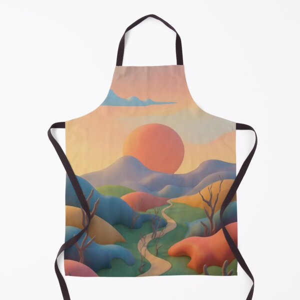 Item preview, Surreal Dreamscape: Winding Path in a Colorful, Minimalist Landscape with Pink Sun designed and sold by BLUESKY11a.