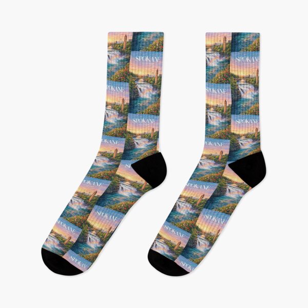 Item preview, Spokane Washington Sunset Rainbow Spokane Falls Riverfront designed and sold by Aryabek.