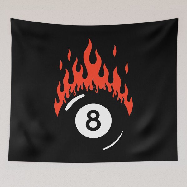 Item preview, Flaming 8-Ball Graphic Art designed and sold by BRU Design.