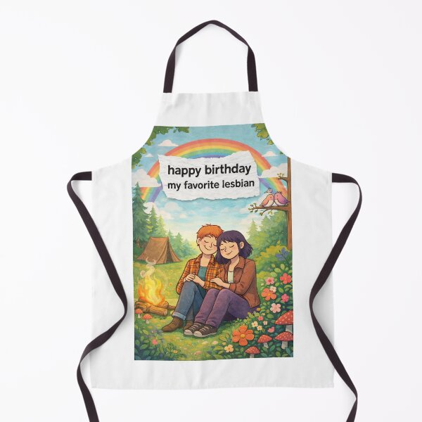Item preview, Happy Birthday My Favorite Lesbian Cute Camping Pride Scene designed and sold by Aryabek.
