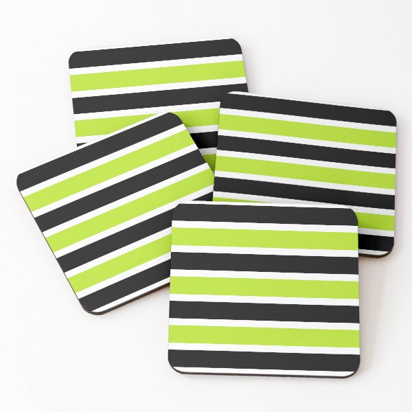 Item preview, Neon Lime Green, Black and White Horizontal Stripes Pattern designed and sold by PurplleArtz .