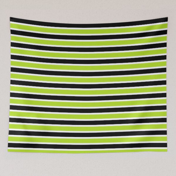 Item preview, Neon Lime Green, Black and White Horizontal Stripes Pattern designed and sold by PurplleArtz .