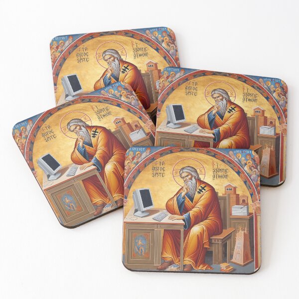 Item preview, Saint of Technology – Funny Orthodox Icon Meme Art designed and sold by FlatlineArtCo.