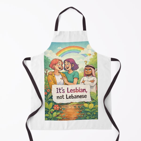 Item preview, Its Lesbian Not Lebanese Funny Pride Humor Couple Scene designed and sold by Aryabek.