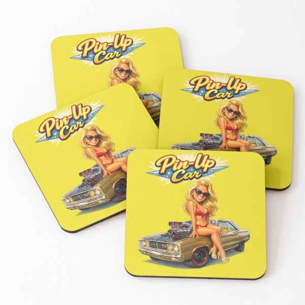 Item preview, blonde pin-up in a Red bikini sitting in a Hot Rod Car designed and sold by Arte Cartoon From TagTeam Group.