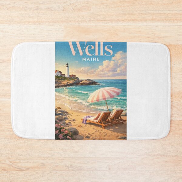 Item preview, Wells Maine Lighthouse Rocky Coast Atlantic Ocean York County designed and sold by Aryabek.