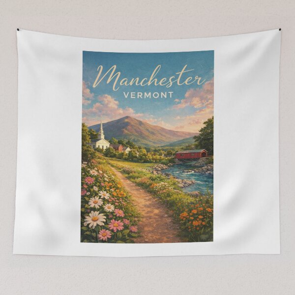 Item preview, Manchester Vermont Green Mountains Battenkill River Covered Bridge designed and sold by Aryabek.