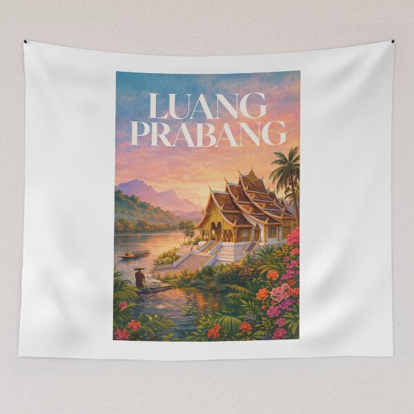 Item preview, Luang Prabang Laos Mekong River Buddhist Temple UNESCO Town designed and sold by Aryabek.
