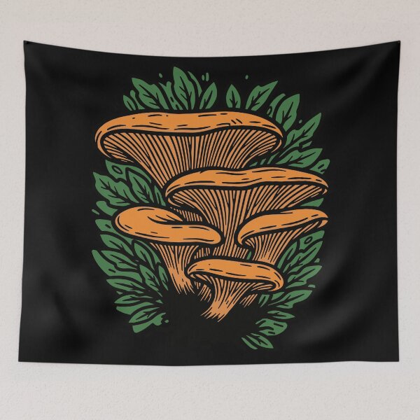 Item preview, Vintage Mushroom Woodcut Print Art designed and sold by BRU Design.