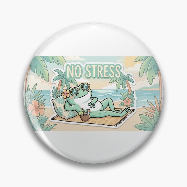 Item preview, No Stress Frog Sticker | Relaxing Cute Frog designed and sold by SainiArt19.