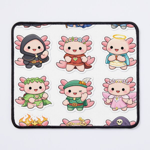 Item preview, Ultimate Axolotl RPG Adventure - Dungeons & Dragons Chibi Sticker Sheet designed and sold by RAgustinusM17.