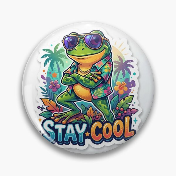 Item preview, Stay Cool Frog Sticker | Stylish Funny Frog designed and sold by SainiArt19.