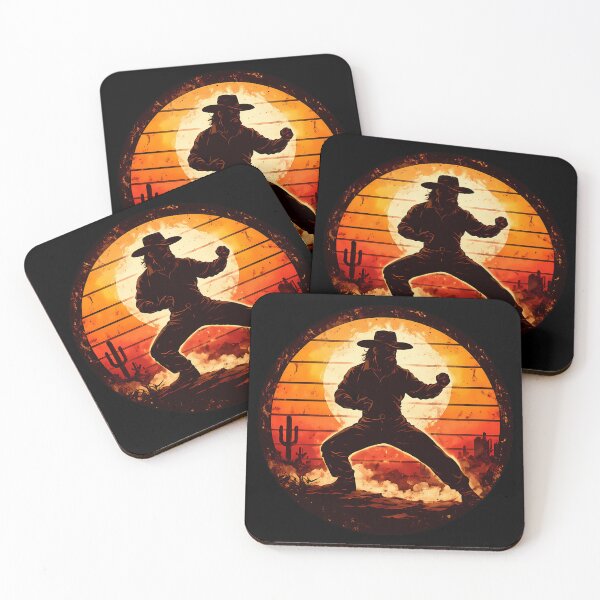Item preview, Retro Western Marshal Karate Kick - Vintage Sunset Martial Arts Design designed and sold by Art-Selling.