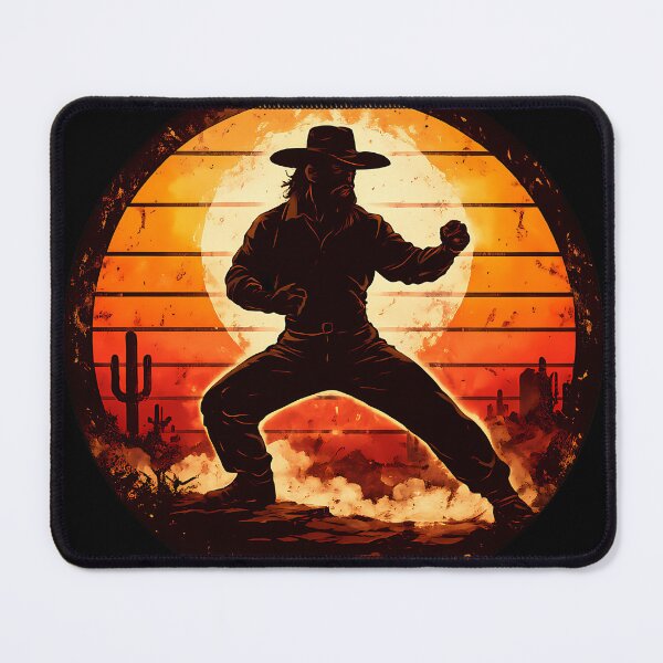 Item preview, Retro Western Marshal Karate Kick - Vintage Sunset Martial Arts Design designed and sold by Art-Selling.