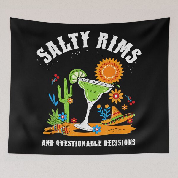 Item preview, Salty Rims And Questionable Decisions Funny Margarita Party Shirt designed and sold by DaphoLatara.