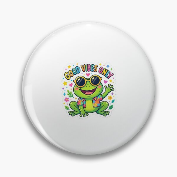 Item preview, Good Vibes Only Frog Sticker | Positive Cute Frog designed and sold by SainiArt19.