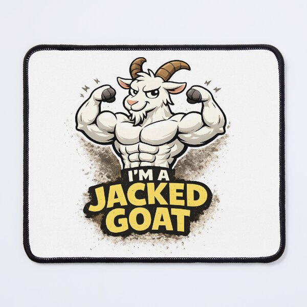 Item preview, Muscular Goat Funny Gym Design – Strong Goat Cartoon Fitness Meme designed and sold by Mavriboy.