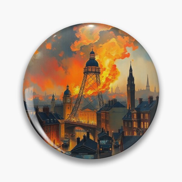 Item preview, A fire in London designed and sold by oldMastersofart.