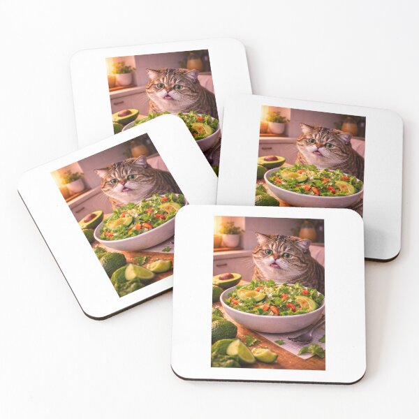Item preview, Cat Judging a Healthy Salad designed and sold by LovelyCatGalaxy.