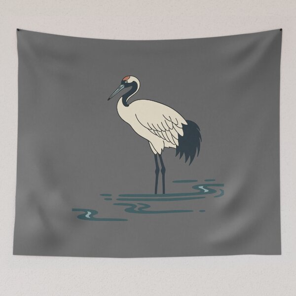 Item preview, Minimalist Red-Crowned Crane designed and sold by BRU Design.