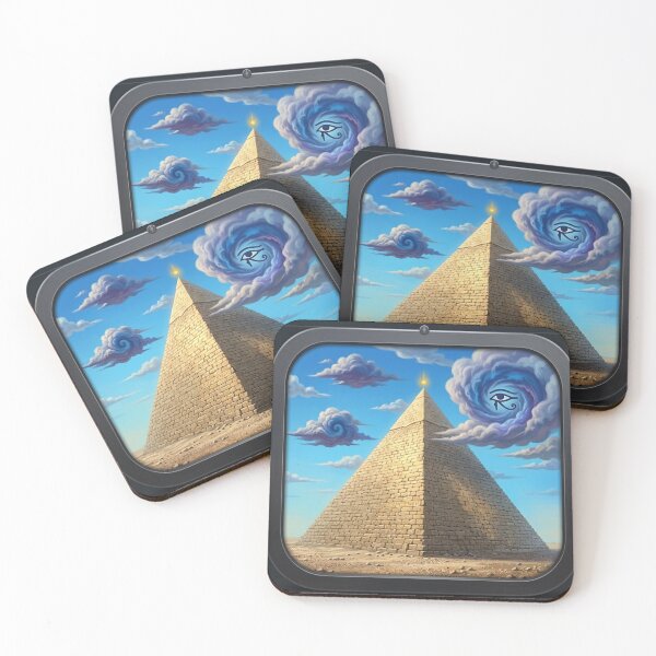 Item preview, Ancient Golden Pyramid Under Mystical Cloud Skies designed and sold by GouravArts.