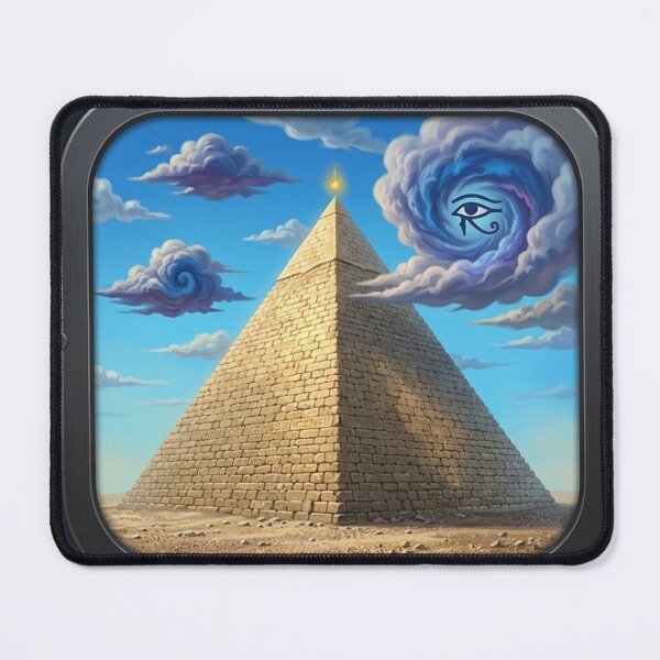 Item preview, Ancient Golden Pyramid Under Mystical Cloud Skies designed and sold by GouravArts.