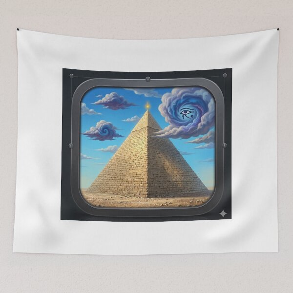 Item preview, Ancient Golden Pyramid Under Mystical Cloud Skies designed and sold by GouravArts.