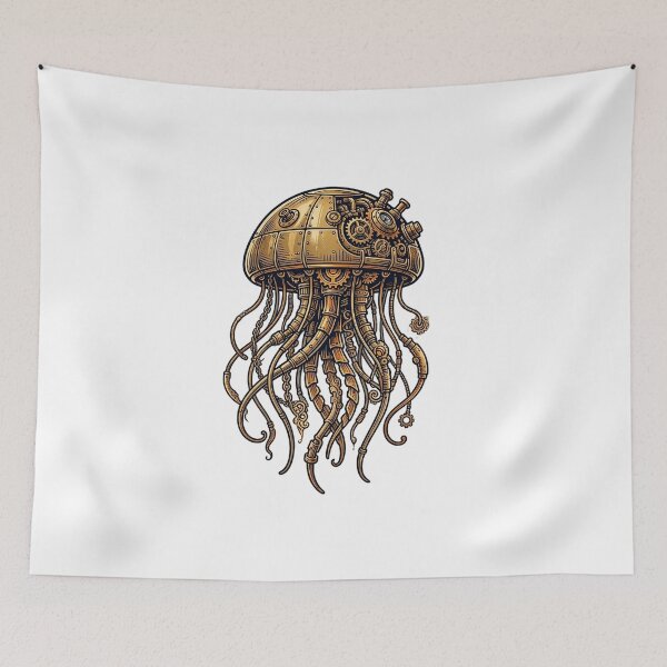 Item preview, UHD Steampunk Ocean's Flying Jellyfish Dream designed and sold by ABArtByAlexST.