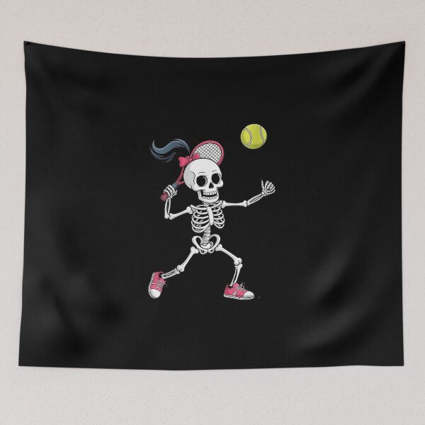 Item preview, Skeleton Playing Tennis Funny Halloween Sports  designed and sold by WayTBeenkenArt.